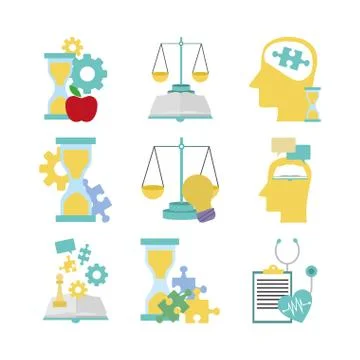 Business and creative process related icons, colorful design Stock Illustration