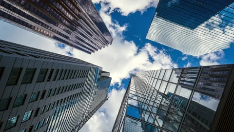 Business and Finance Concept, Modern Office Buildings Timelapse, Toronto, Canada Stock Footage
