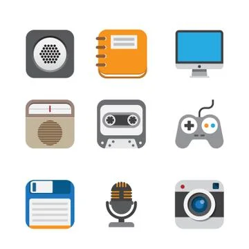 Business and interface flat icons set,illustration eps10 스톡 일러스트