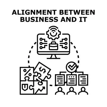Business and it alignment achieving digital transformation success Stock Illustration