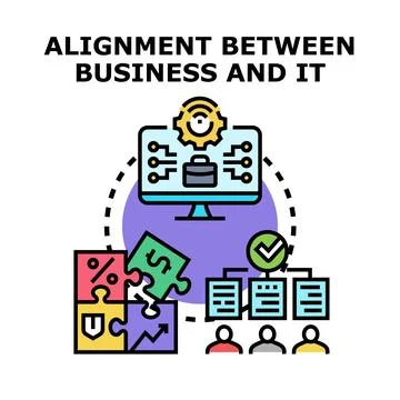 Business and it alignment achieving digital transformation success Stock Illustration
