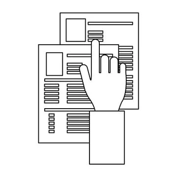 Business and office elements black and white イラスト素材