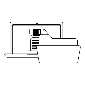 Business and office elements in black and white Stock Illustration