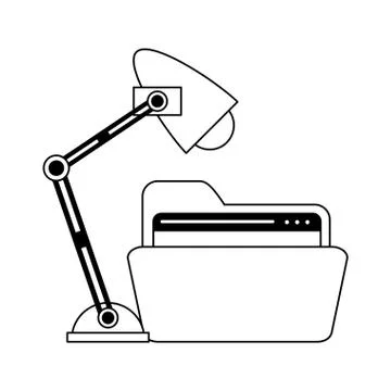 Business and office elements in black and white 스톡 일러스트