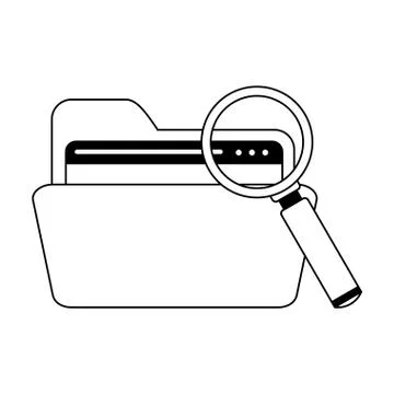 Business and office elements in black and white 库存插图