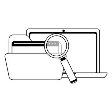 Business and office elements in black and white Illustrazione stock