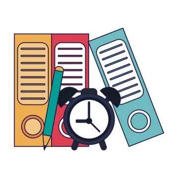 Business and office elements blue lines Illustrazione stock
