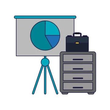 Business and office elements blue lines Stock Illustration