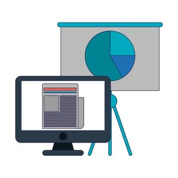Business and office elements blue lines Stock Illustration