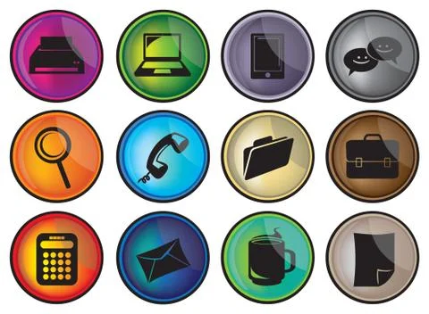 Business and office icons Stock Illustration