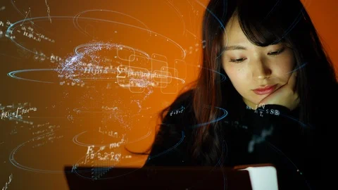 Business and technology concept. Communication network. GUI (Graphical User Inte Stock Footage 123287583