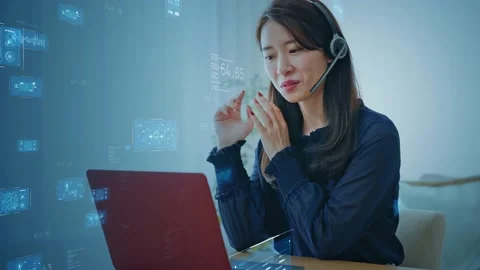 Business and technology concept. Communication network. GUI (Graphical User Inte Stock Footage 154847971