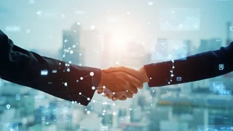 Business and technology concept. Communication network. Data analysis. Managemen Stock Footage 168554239
