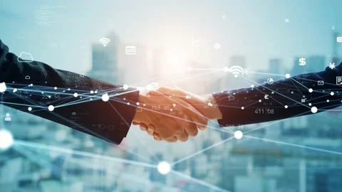 Business and technology concept. Communication network. Data analysis. Managemen Stock Footage 168554270