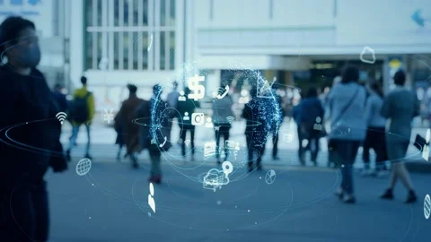 Business and technology concept.  Crowd of people. Management strategy. Stock Footage 150080596