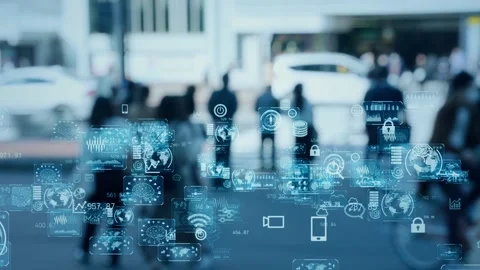 Business and technology concept.  Crowd of people. Management strategy. Vidéo 150080653