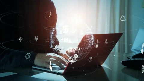 Business and technology concept. Digital transformation. Stock Footage 168554114