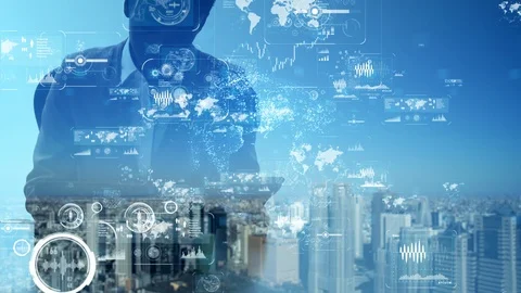 Business and technology concept. Stock Footage 105394876