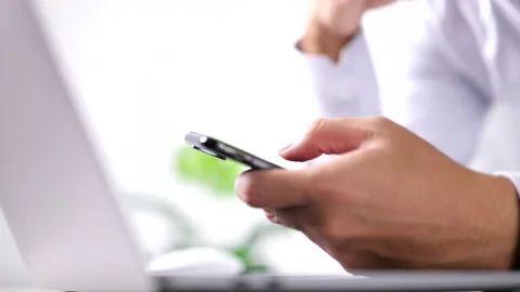 Business and technology concept, freelancer, programmer using smart mobile phone Stock-Footage 160975121