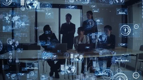 Business and technology concept. Smart office. IoT (Internet of Things). Stock Footage 126128422