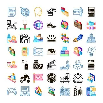 Business and technology development logistics management icon set イラスト素材