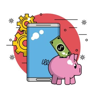 Business and technology Illustrazione stock