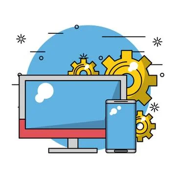 Business and technology Illustrazione stock