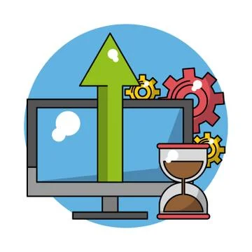 Business and technology Illustrazione stock