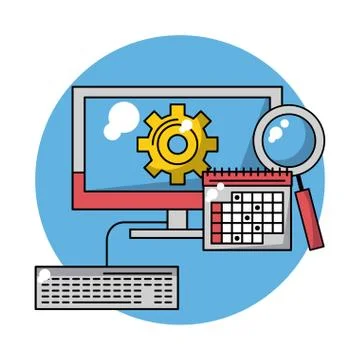 Business and technology Illustrazione stock