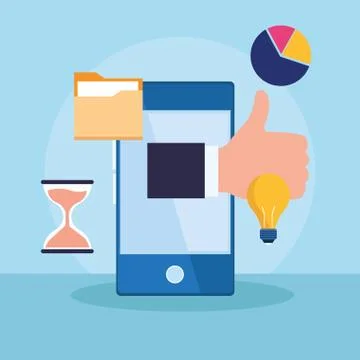 Business and technology Illustrazione stock