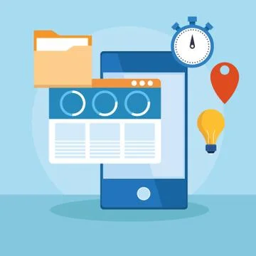 Business and technology Illustrazione stock