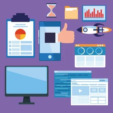 Business and technology Illustrazione stock