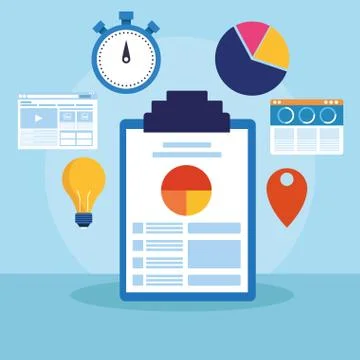 Business and technology Illustrazione stock