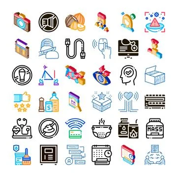 Business and technology vector icons collection Stockillustratie