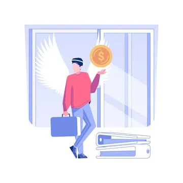 Business angel isolated concept vector illustration. Ilustración de archivo