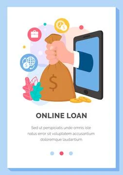 Business application layout. Program for online loans and deposits in the bank 스톡 일러스트