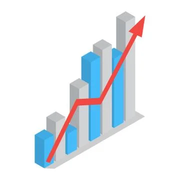 Business arrow develop graph icon, isometric style Stock Illustration