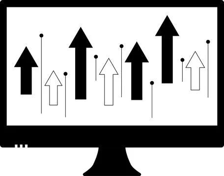 Business arrow growth graph chart of stock market investment trading Stock Illustration
