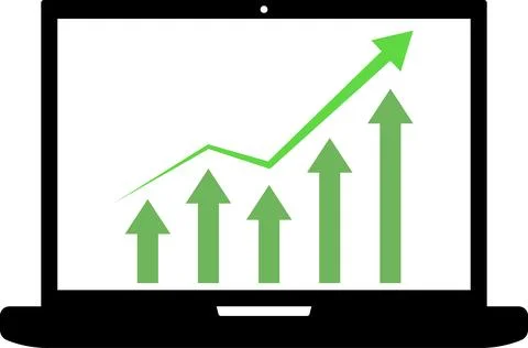 Business arrow growth graph chart of stock market investment trading Stock Illustration