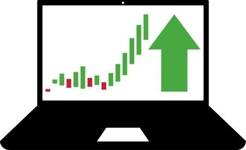 Business arrow growth graph chart of stock market investment trading Stock Illustration