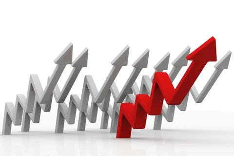 Business arrows move up. Stock Illustration