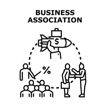 Business association concept developing growth strategy Stock Illustration