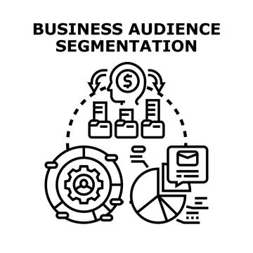 Business audience segmentation strategy analyzing market data Stock Illustration