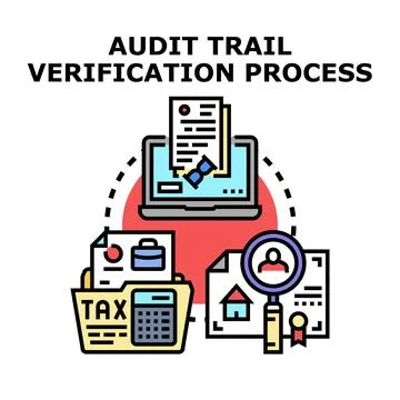 Business audit trail verification process controlling financial data 스톡 일러스트