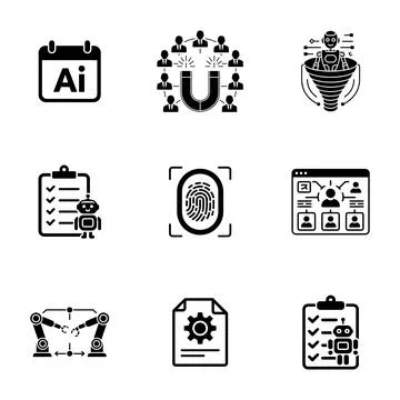 Business Automation and Workflow Icons. Stock Illustration