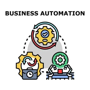 Business automation process optimizing efficiency and productivity Stock Illustration