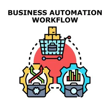 Business automation workflow concept for digital solutions Stock Illustration