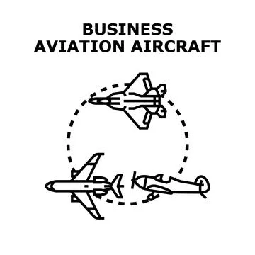 Business aviation aircraft types vector illustration Stock Illustration