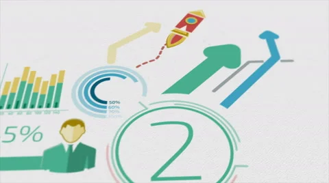 Business Background With Elements Of Infographics 4K Stock Footage 65385954