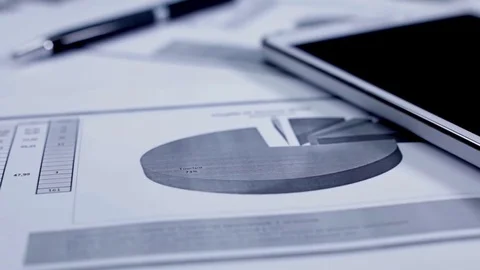 Business background with graphics and tablet Stock Footage 72471529